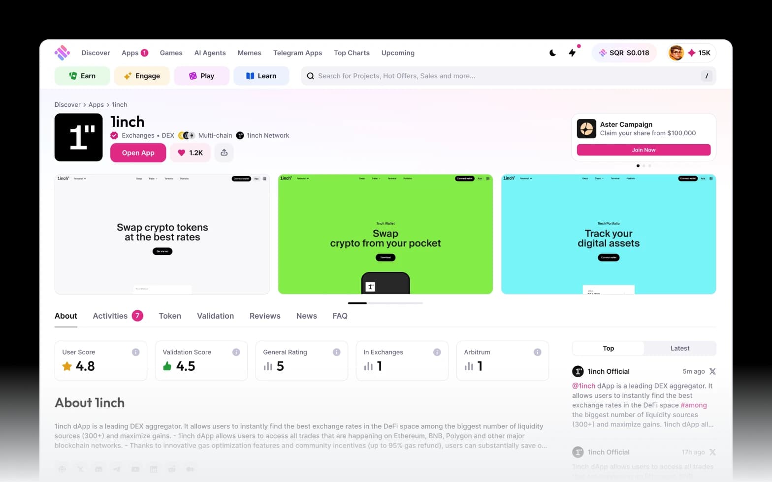 Magic Square app page