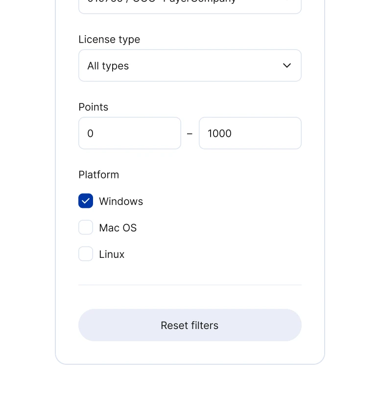 MONT catalog filters