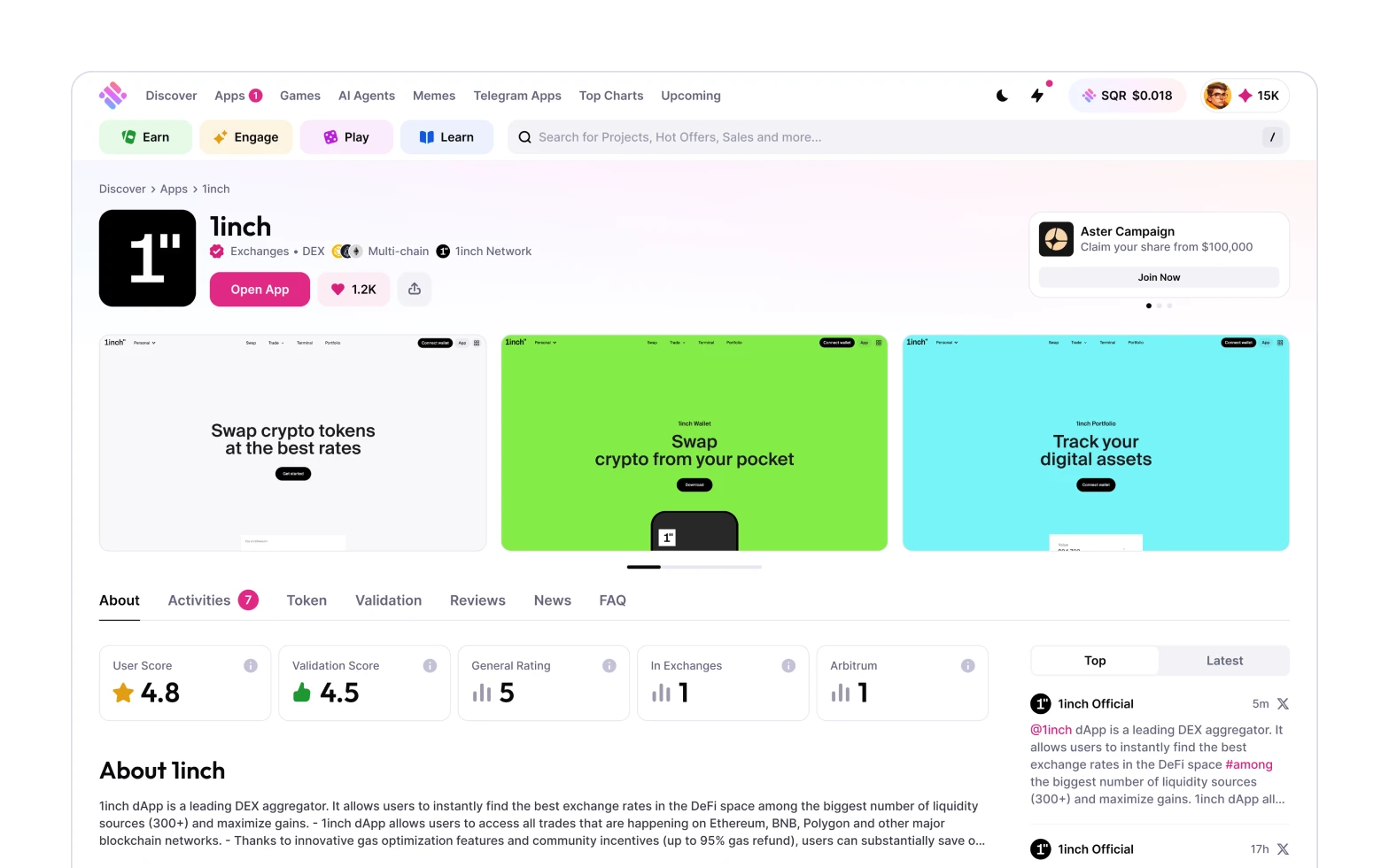 Magic Square app page