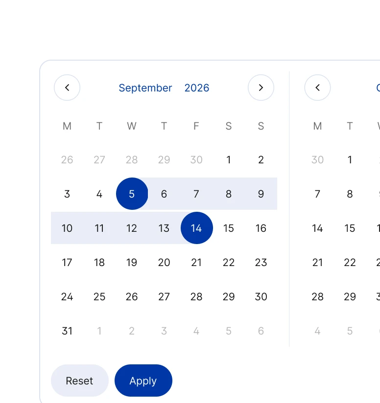 MONT date range picker