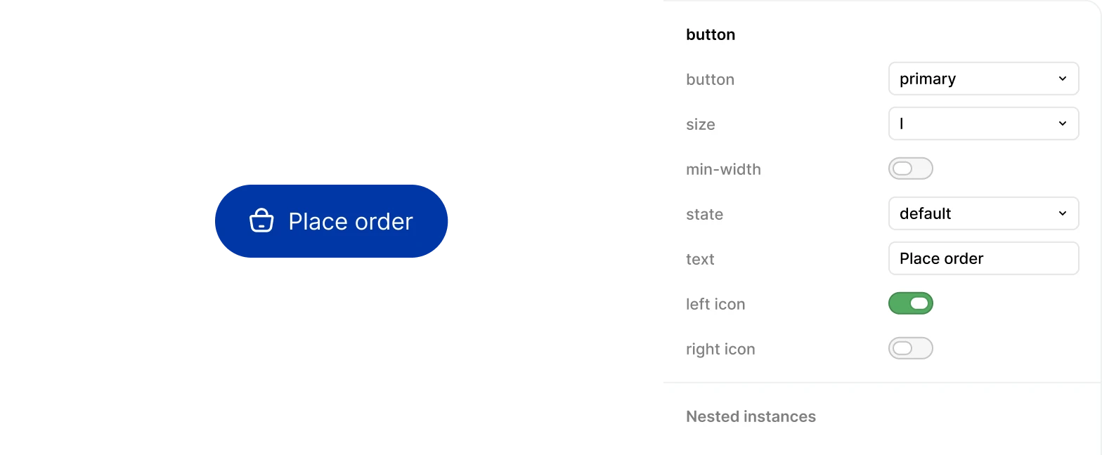 MONT button component properties